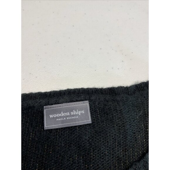 WOODEN‎ SHIPS Paola Buendia Sweater S/M Black open knit boxy oversized Stars - Picture 3 of 7